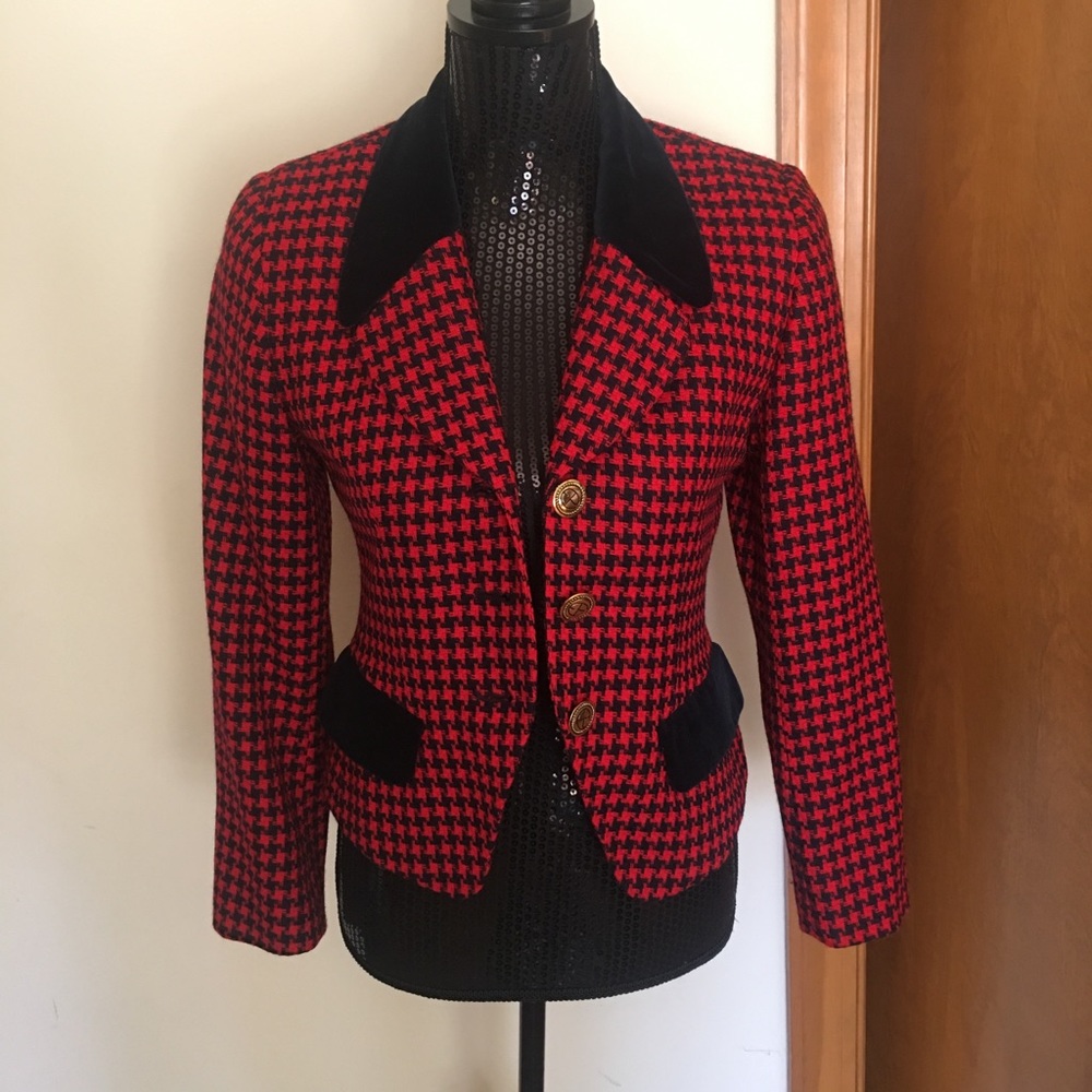 Red and navy blazer